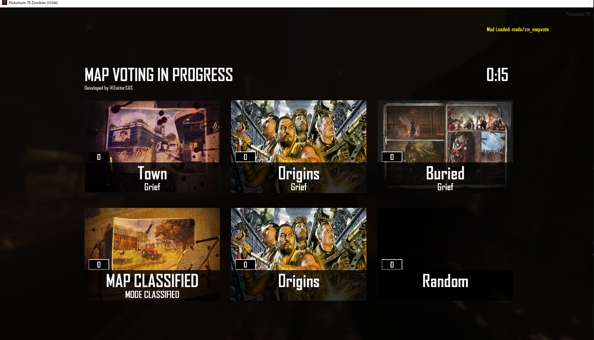 Current Black Ops II zombies mapvote