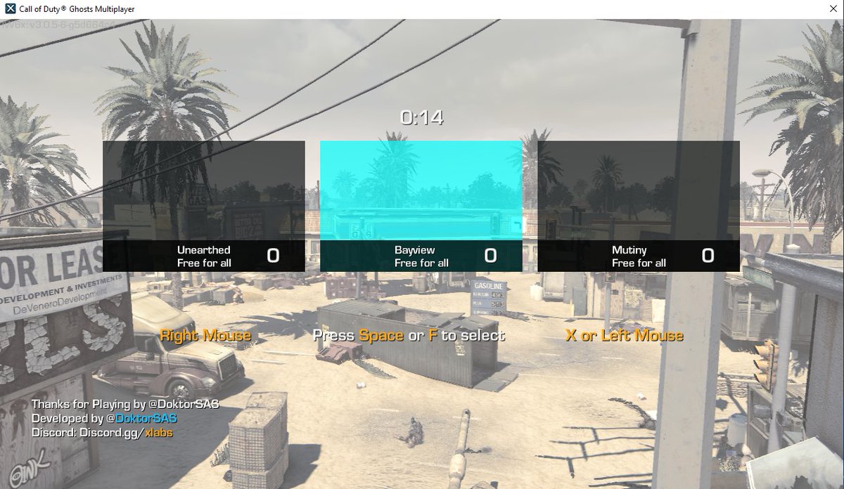 Ghosts mapvote on a trickshot server, 29 October 2022
